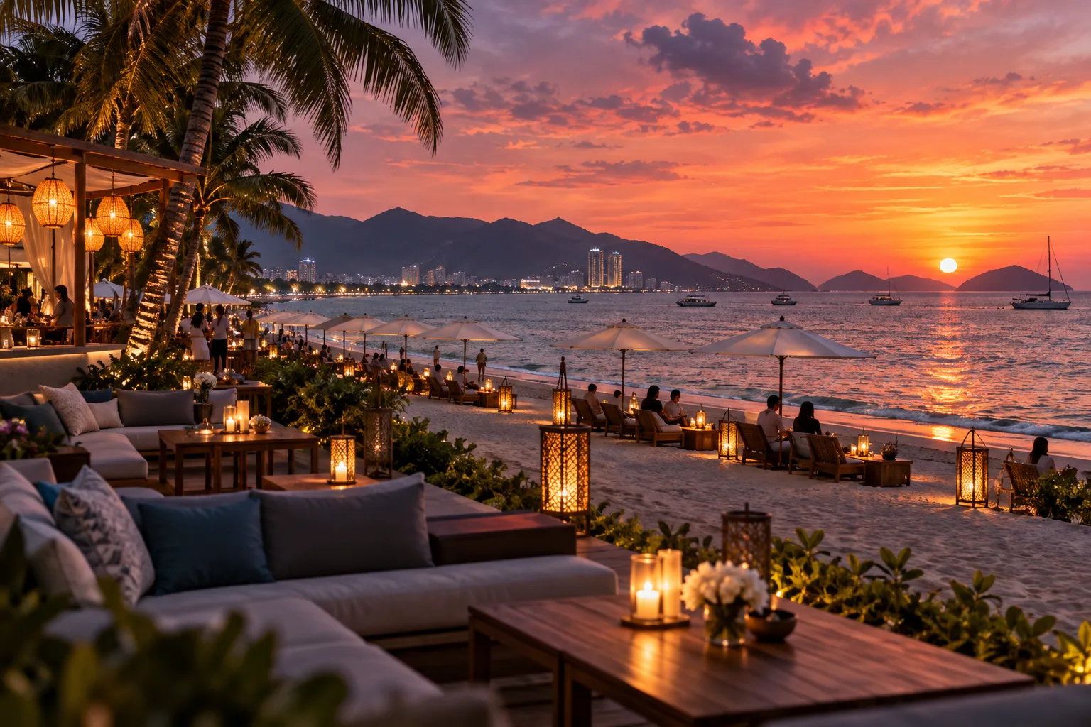 Marina Beach на закате
